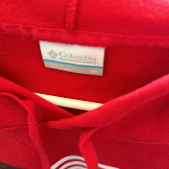 Columbia Men's Trek Graphic Hoodie, Mountain Red/Us Hood Flag, 3X Big brand new - Picture 6 of 9